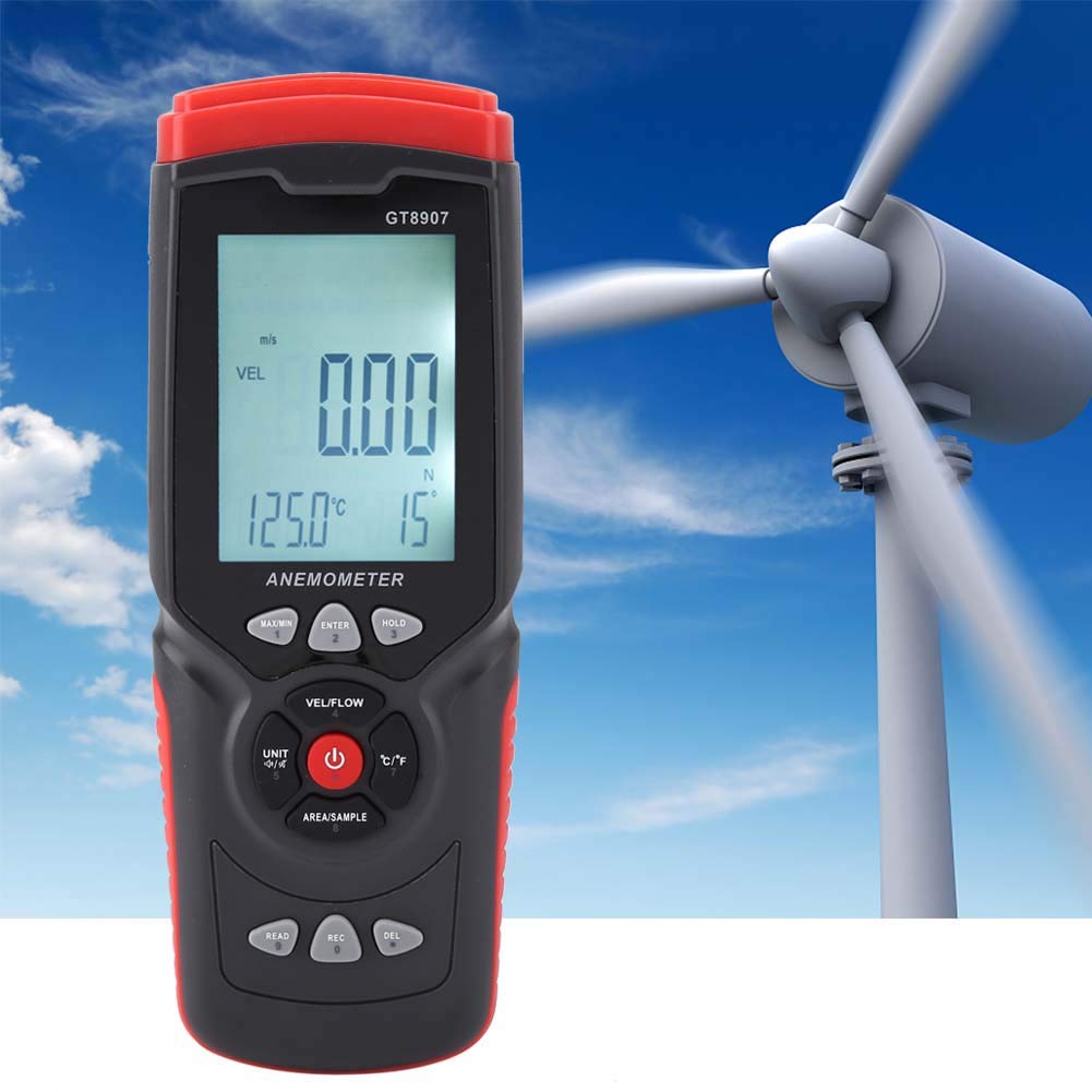 Anemómetro Digital GT8907, Medidor Preciso de Velocidad del Viento, Probador de Temperatura Multifunción para Uso Doméstico y de Fábrica, Diseño USB Compacto