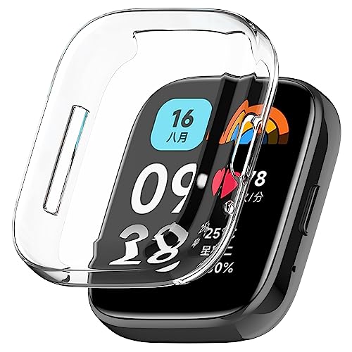 Fit for Redmi Watch 3 Case for Women Men, Colorful Silicone Protective Case Plated Bumper Sleeve Shell Frame Screen Protector Accessories Cover for Redmi watch 3 Lite/Redmi Watch 3 Active (White)