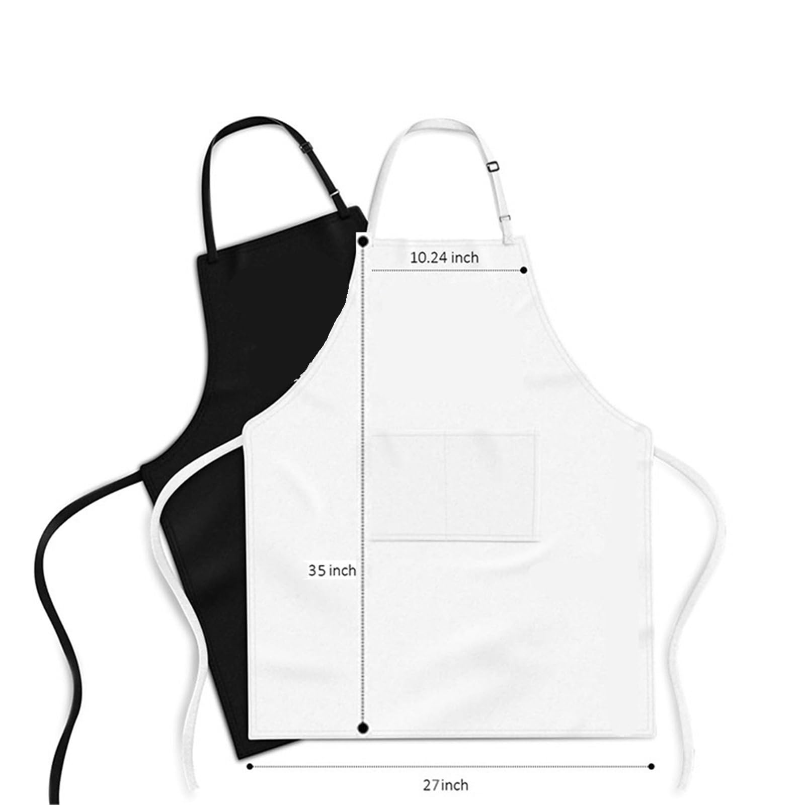 2 piezas delantal ajustable con cuello de poliéster para Cocinar