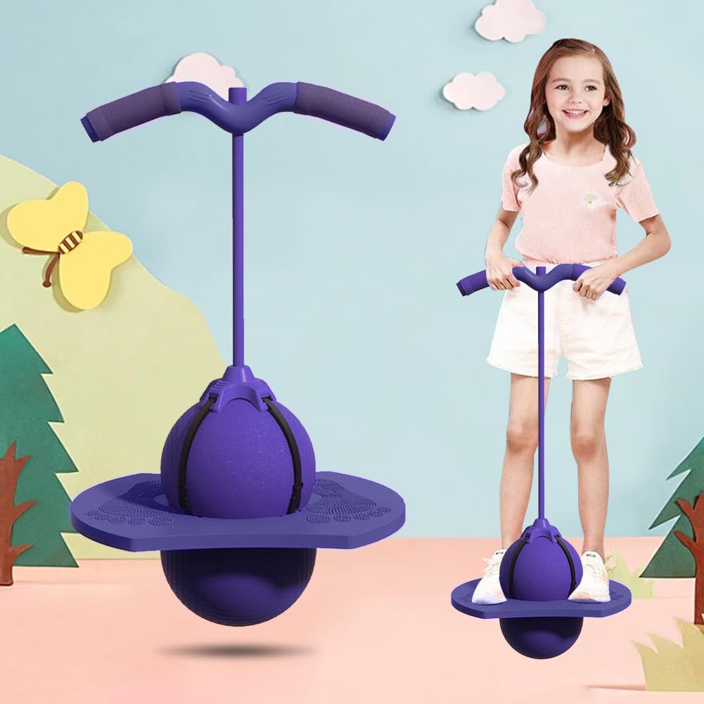 Balance Jumping Ball with Handle, Fun Stick Pump Bounce Balls for Kids & Adults, Anti-Slip Balance Ball Bounce Board - Image 3