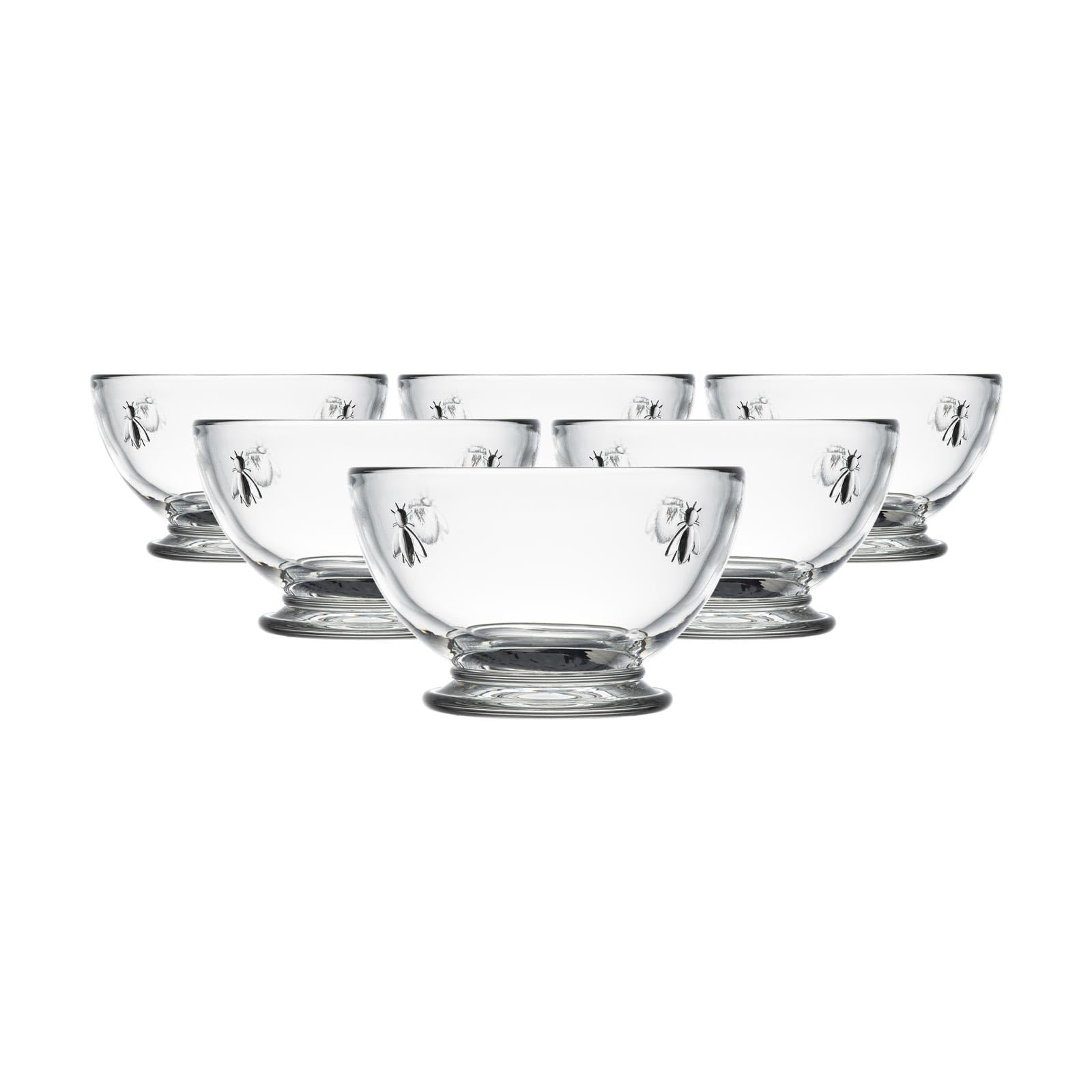 La Rochere Footed Bee Bowl 14cm - Set of 6 - Glass Dessert Serving Bowl