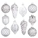 Valery Madelyn 10ct Frozen Winter Silver White Christmas Ball Ornaments, Glass Blown Ornaments, 3.15inch-4.72inch,Themed with Tree Skirt(Not Included)