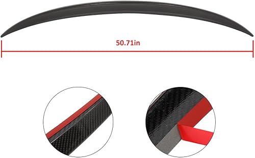 Miniatura 4 de SCITOO Alerón de alerón de ventana trasera de fibra de carbono para 2017-2021 para alerón trasero negro brillante