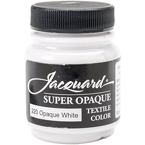 Jacquard Textile Color Super Opaque White - Permanent Fabric Paint For Clothes, Furniture Upholstery, Shoes Or Tote Bags – Indoor &Amp; Outdoor Fabric Paint – 2.25 Oz Jar, Upholstery Fabric Paint