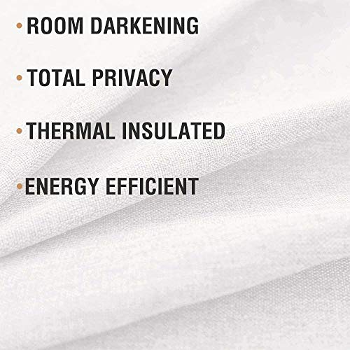 Jinchan ZBG009-5220C10 Tie Up Valances For Kitchen Windows Linen Textured Room Darkening Adjustable Tie Up Shade Window Curtain Rod Pocket 20 Inches Long 1 Panel White thumb #4