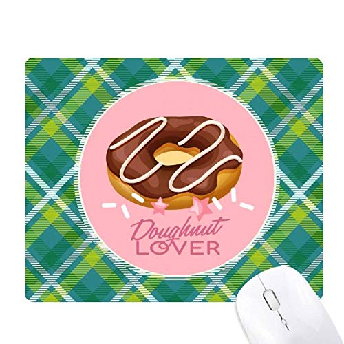 Tapis de souris motif beignet au chocolat western dessert et grille pixel verte