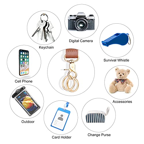 Vicloon Schlüsselband, Lanyard Umhängeband und Schlüsselbänder Wristlet, Umhängeband Universal mit Metall Ring und Hohe Qualität Leder, Zweiseitiger Druck in Voller Farbe, für Handy, Schlüssel