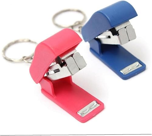 Miniatura 2 de Mini grapadora de papel escolar de oficina grapadoras de documentos de encuadernación con llavero accesorios de papelería color al azar