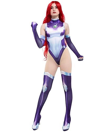 Cosplay.fm Women's Super Speed Cosplay 3D Printed Bodysuit Costume - Medium - Purple