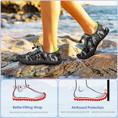 Image of Built-in Heel Grips Water Shoes for Kids Girls Boys Hiking Wide Barefoot Swim Beach Pool Big Kid
