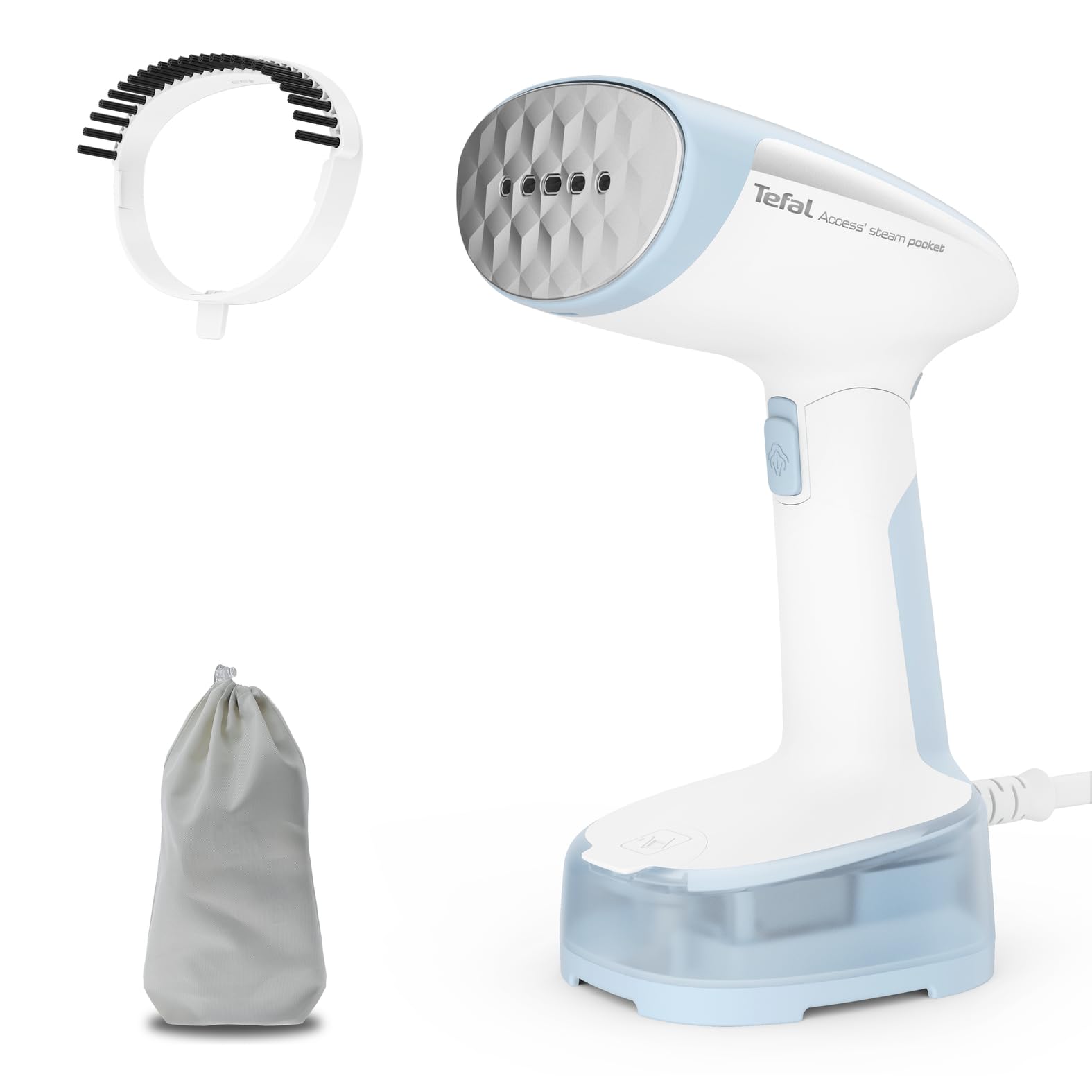 Tefal Access Steam Pocket Dampfbürste, Ultrakompaktes Design, Abklappbarer Bügelkopf, In 15 Sekunden betriebsbereit, 1300 W, Kont. Dampfabgabe bis zu 20 g/Minute, Leicht, 120 ml-Wassertank DT3041E1
