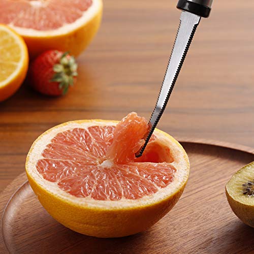 Grapefruit Spoons and Grapefruit Knife, Set of 7 Food Grade Stainless Steel Dessert Spoons Mirror Finish Fruit Knife, Serrated Grapefruit Utensils Tool, Suitable for Citrus Fruits Desserts Salads - Image 5