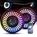 MICTUNING 7 Inch Jeep Headlight RGB Flowing Halo Light for Jeep Wrangler JK LJ TL, Bluetooth Control