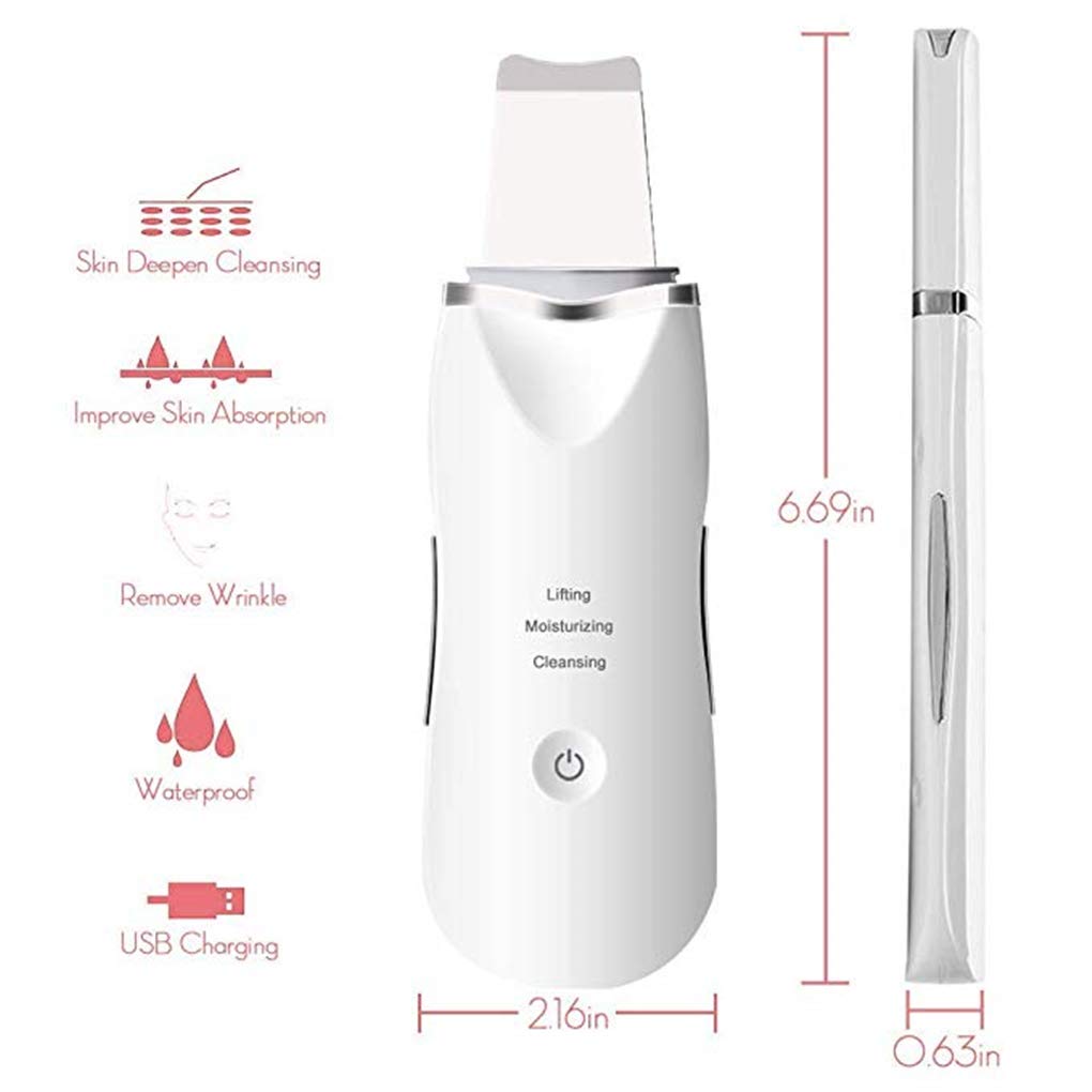 ÉPurateur De Peau Du Visage/Nettoyeur De Pores/Rechargeable/Vibrations/Points Noirs/EnlèVement Exfoliant
