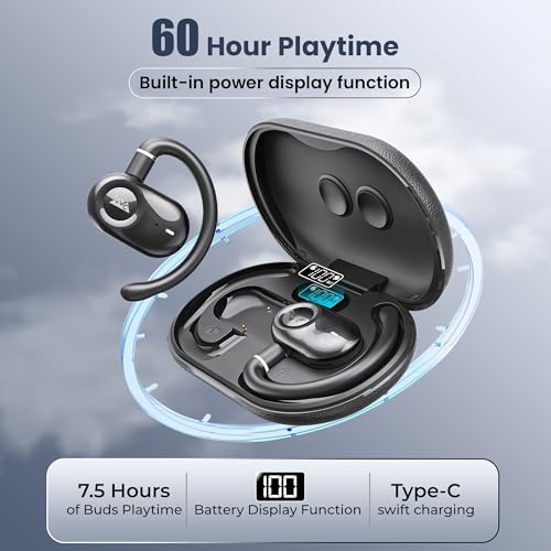 Image of WeCool Moonwalk M3 Pro Open Ear Earbuds Wireless with Multi-Angle Adjustment, Bluetooth 5.4 Ows Earphones with Call Noise Reduction, Ear Safe Headphones with Mic, 60Hrs Playback, IP55 Waterproof