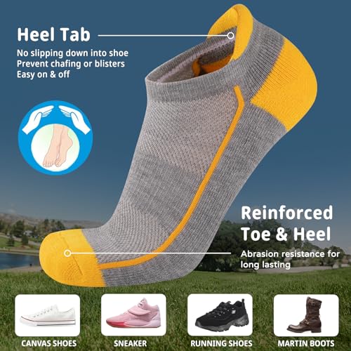 Heatuff Womens Low Cut Ankle Athletic Socks Cushioned Running Performance Breathable Tab Sock (6 Pairs)4