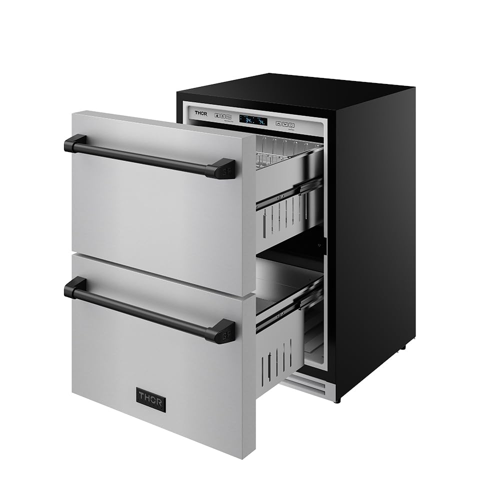 Thor Kitchen 24 Inch Undercounter Built-In Or Freestanding Drawer Refrigerator – Stainless Steel/Black | Gordon Ramsay Series on Fridge.com - View 4