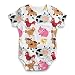 TWISTED ENVY Baby Unisex Farm Yard Animal All-Over Print Bodysuit Baby Grow Baby Romper 3-6 Months White