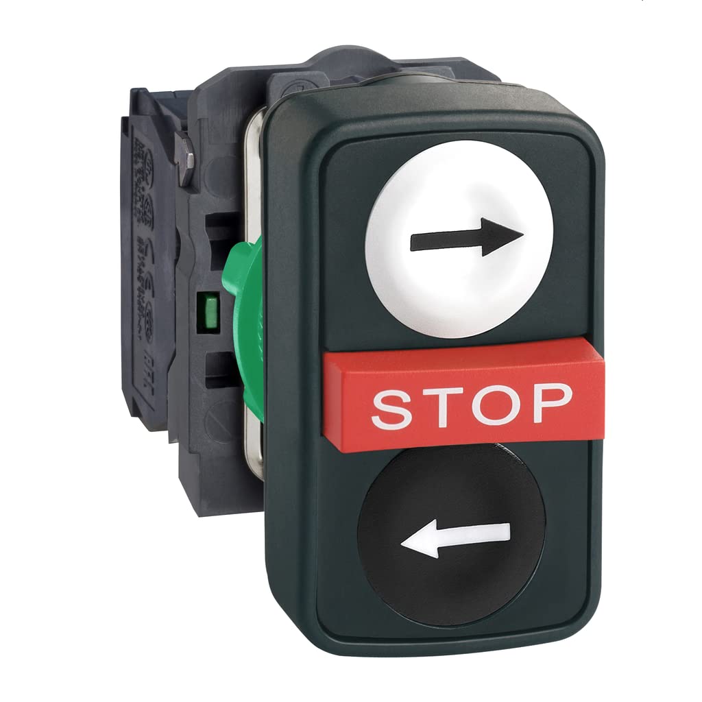 Pulsador triple BL B3755-STOP-BL interrupteur poussoir triple blanc avec stop