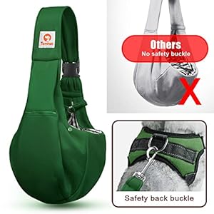   Tomkas-Dog-Sling-Carrier-for-Small-Dogs-Puppy-Carrier-for-Small-Dogs-Emerald-Green-Adjustable-Strap-Zipper-Pocket