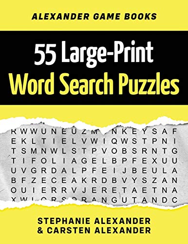 55 Large-Print Word Search Puzzles: Fun Brain Games for Adults and Kids