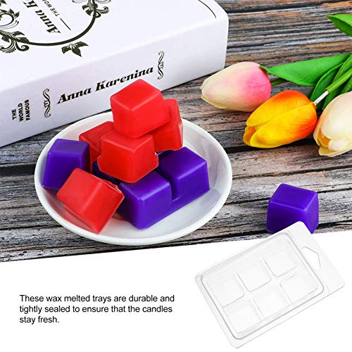 EXCEART Moldes de Derretimento de Cera para 50 Peças Claras E Vazias de Plástico Quadrado Clamshells