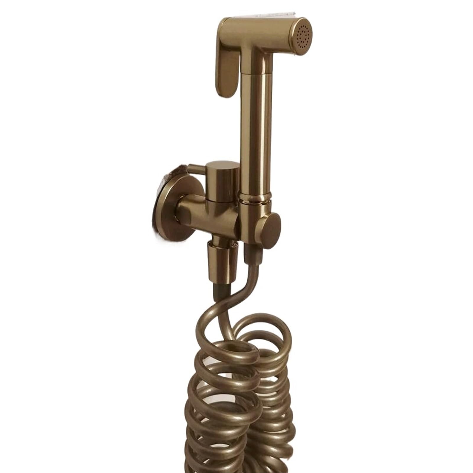 ZYCHSJXA Toilet Bidet Faucet Shattaf Antique Brushed Gold or Gunmetal Gray Douche Hand Held Sprayer Bath Valve Jet Set(Brushed Gold)