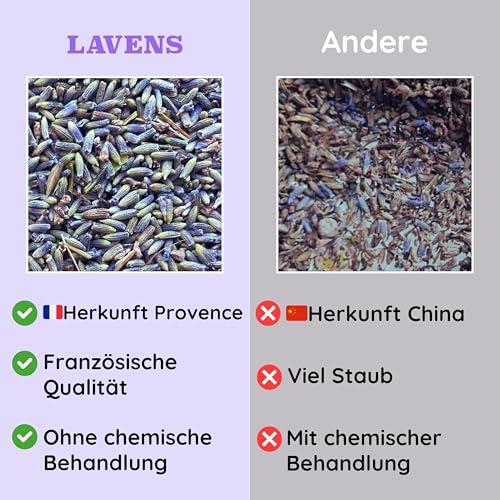 LAVENS® 20x Lavendel Duftsäckchen - Französische Provence Lavendel getrocknet – Mottenschutz für Kleiderschrank – Auto Duft und Raumduft – Schrank Duft – Lavendelsäckchen
