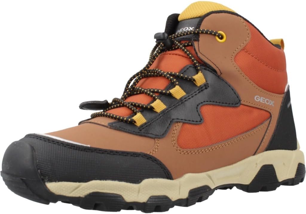 Geox J Magnetar Boy B ABX Sneakers, militair/limoen, 37 EU, Leger., 37 EU