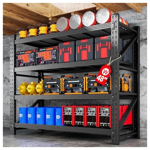 Industrial 4-Tier Metal Shelving Unit