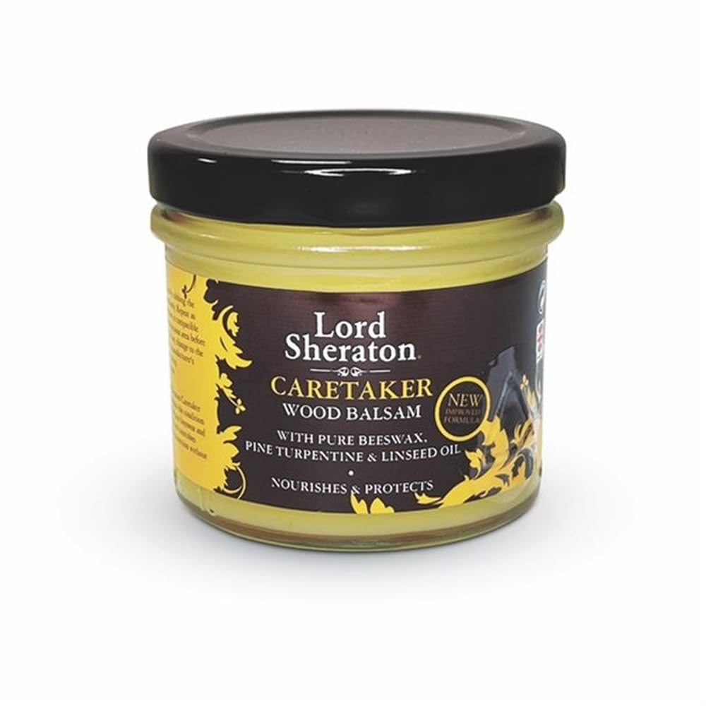 Lord Sheraton Caretaker Wood Balsam 125ml Clear– Natural Beeswax Enriched Polish for Wood Furniture – Cleans, Nourishes & Protects for a Lasting Shine