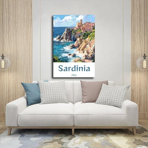 Poster Sardaigne toile décoration bureau et chambre 50x76cm - 5