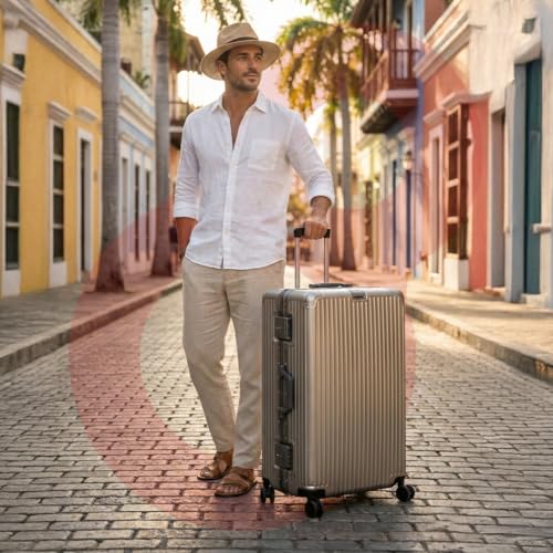 Image of Vertica Hard PC Trolley Luggage, Medium Size, 100% Polycarbonate, Lightweight and Durable, Silent Wheels, Anti-Theft with Aluminium Frame, and 2 TSA Locks, 24-Inch, Granite Haze