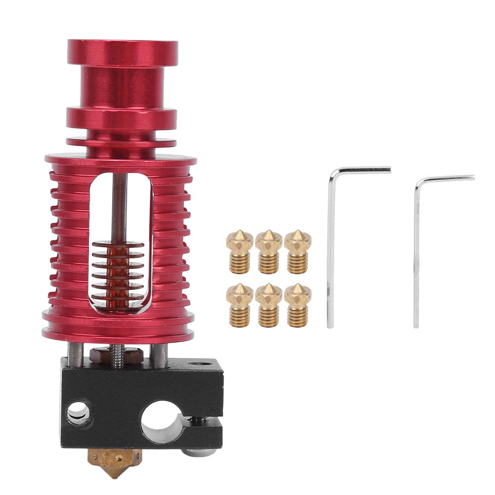 Luabue 6pcs Hotend 3D Drucker Extruder Montiert 5 x 0,4 mm Düse Hot End 24V 40W Metall Extruder Hotend Kit für Ender 3 Ender 3 Pro