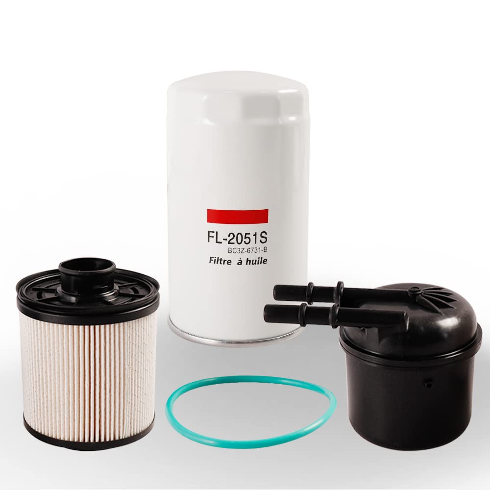 AULDAY FD4615 FD-4615 Fuel Filter + FL2051S OIL FILTER Replacement for 2011-2016 F250 F350 F450 F550 Super Duty 2016 F650 F750 6.7L Powerstroke V8 diesel engine Replaces BC3Z-9N184-B BC3Z-6731-B