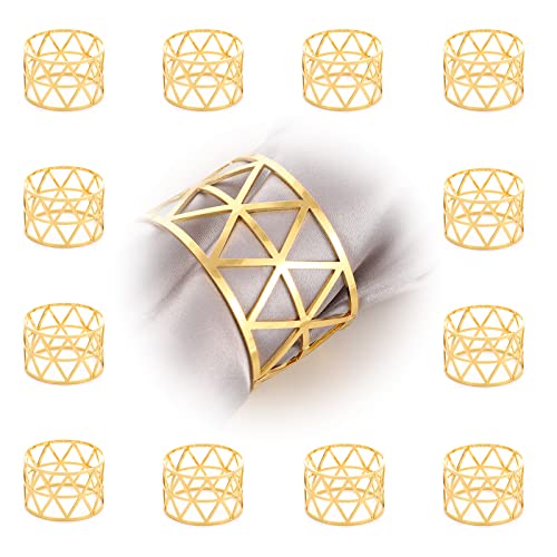 Portatovaglioli Anello 12 Pezzi, Anelli Portatovaglioli Oro e Argento Colore,