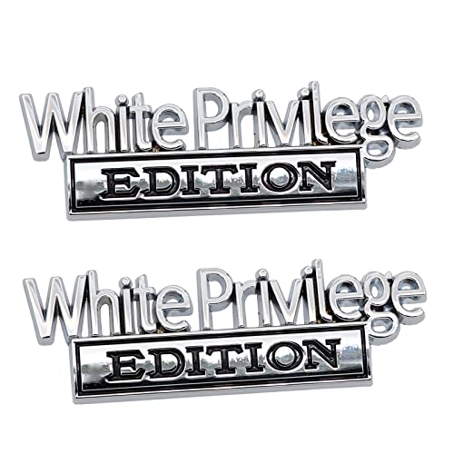 2 Pack Metal White Privilege Edition Emblem Car 3D Fender