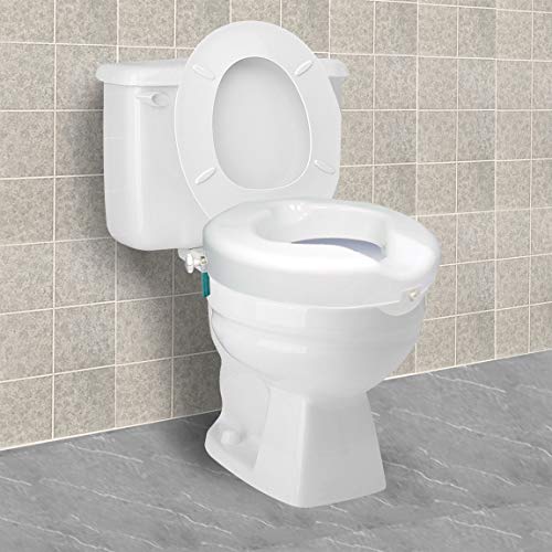 Carex Raised Toilet Seat With Extra Wide Opening - Toilet Seat Riser And Handicap Toilet Seat, White, 1 Count #TOP1