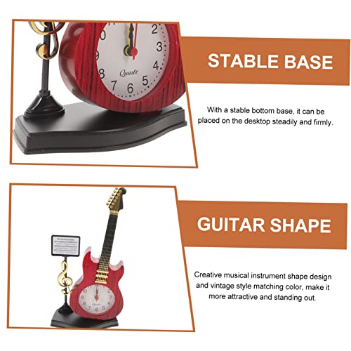 Kombiuda Guitar Alarm Clock Home Décor Vinyl Record Clock Wall Clock Decorative Holiday Musical Clock Guitar Clock Violin Clock Desktop Clock Adornment Desktop Ornament Tabletop Alarm Clock #TOP2