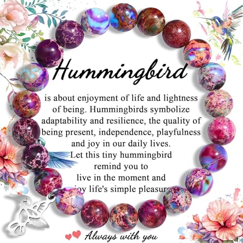 Leyung Hummingbird Gifts for Women, Inspirational Hummingbird Bracelet Jewelry Gifts, Christmas Birthday Retirement Gifts for Her Women Friends Sisters Mom