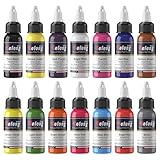 14PCS Tattoo Ink Color Set, Solong 1oz (30ml) Pigment Kit Color Tattoo Ink TI302-30-14-US
