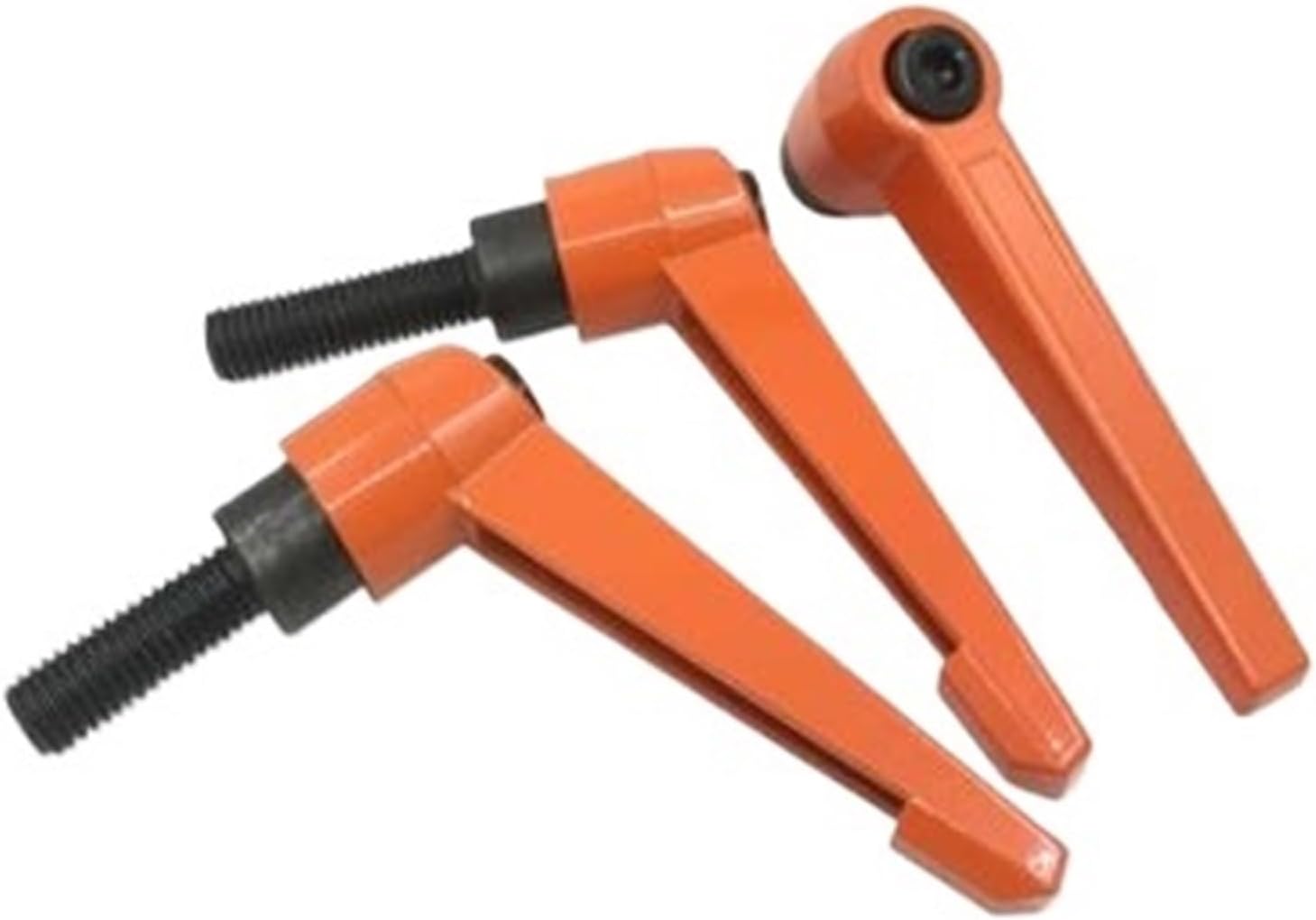 1Pc M4 M5 M6 M8 M10 Black and Orange Clamping Lever Screw Bolts Machinery Adjustable Handle Locking External Male Thread Knob(Orange Colour,M8X50)