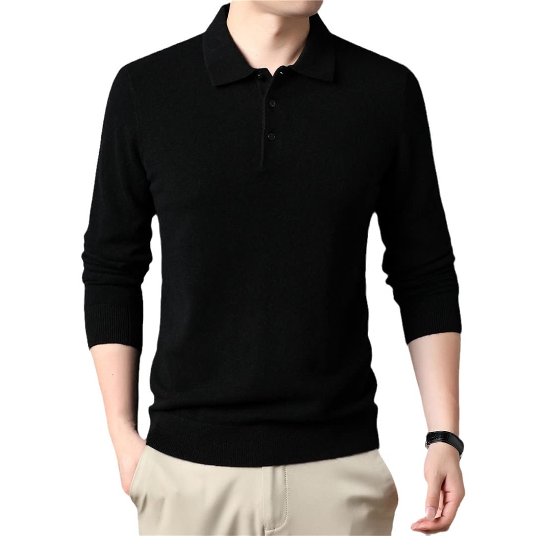 Suwequest Pullover in lana da uomo con colletto rovesciato a maglia maglione vestiti pullover spesso