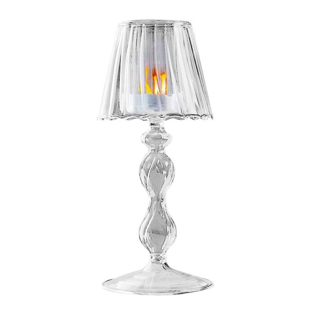 HTTGDGDH Crystal Candle Holders Lamp Shaped Glass Tealight Holder Candlestick For Wedding Party Tabletop Centerpiece,