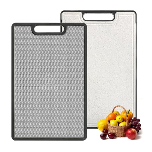 Double Sided Cutting Board, 1 PCS 316 Stainless Steel Cutting Boards for Kitchen, Food Grade, Scratch Resistant Mesh, Large Size 16.3"*10.5" (1 side 316 Stainless Steel Other side Wheat Straw PP)