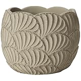 Annastore Blumenübertopf Cabbage aus Keramik - Übertopf Blumentopf Größe Ø 14 cm/H 11 cm, Farbe Grau