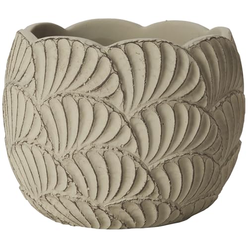 Annastore Blumenübertopf Cabbage aus Keramik - Übertopf Blumentopf Größe Ø 15,5 cm/H 13 cm, Farbe Grau