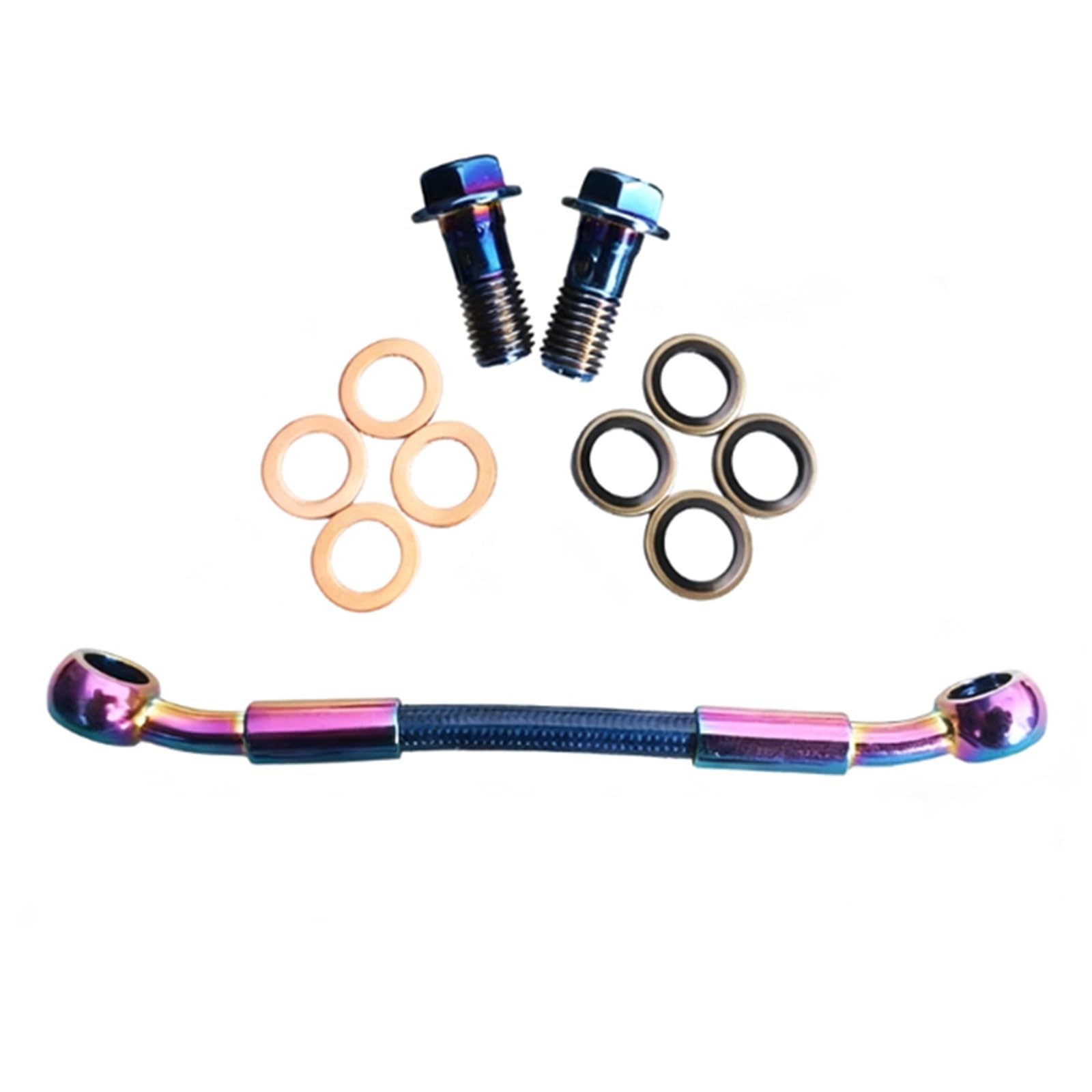 Shqxd One Color Hydraulic Brake Hose 28°-28° Motorcycle Universal Accessories 30Cm-500Cm Stainless Steel Braided Brake Line Oil Hose(100Cm)