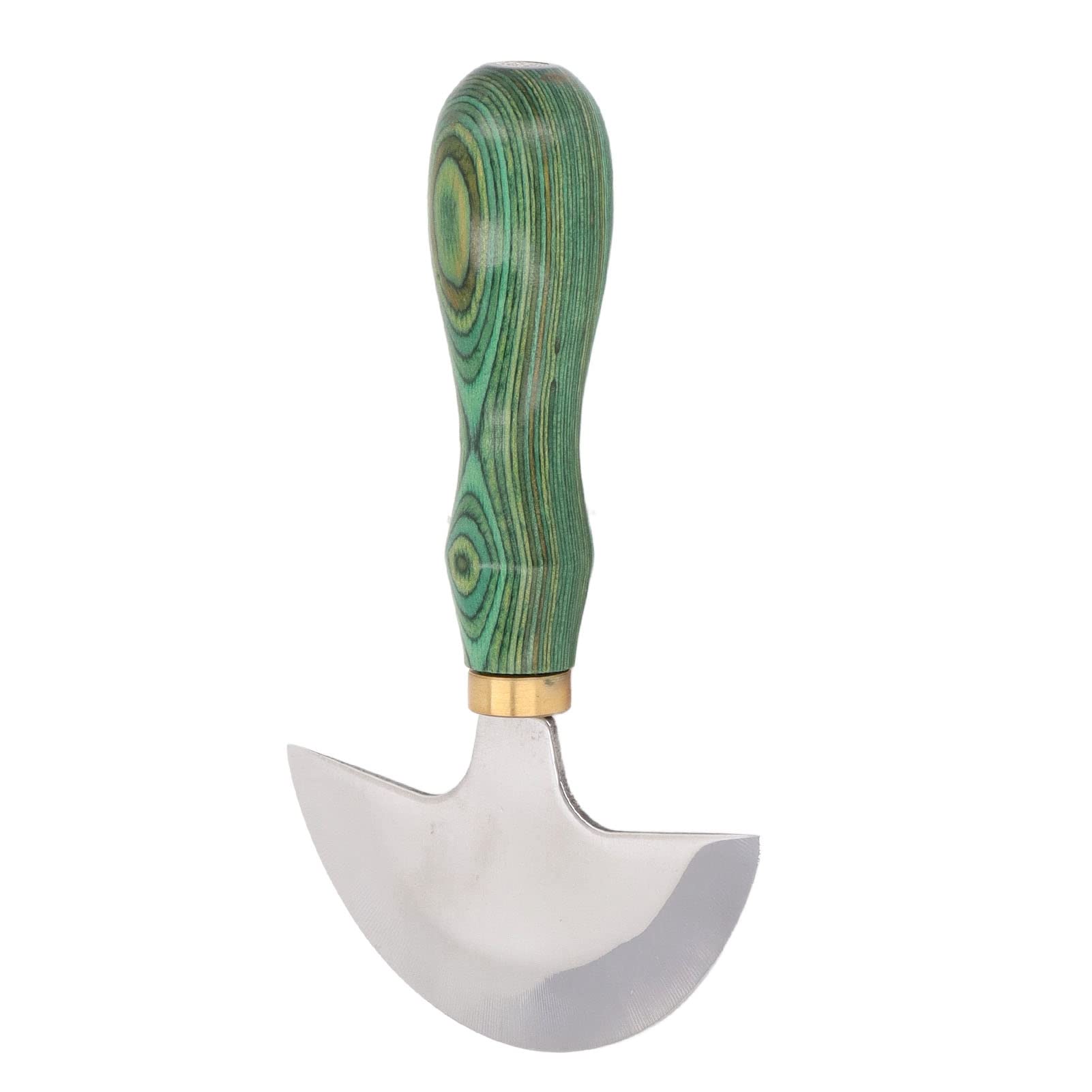 Coltello a Testa Tonda in Acciaio Inossidabile, Manico in Legno di Facile Controllo, Coltello Tondo in Pelle Ad Alta Affilatura con Trattamento Termico, Leggero e Portatile,
