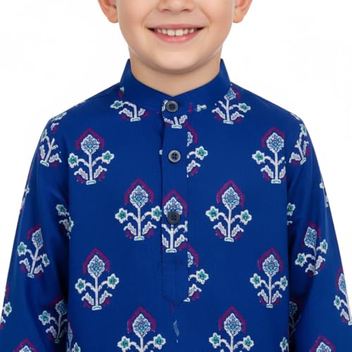 Image of Chandrakala Kids Kurta Dhoti Set for Boys Indian Printed Ethnic Wear(KK122-P)